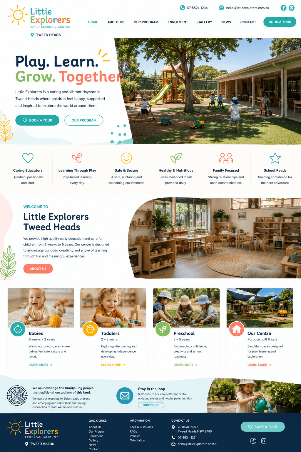 Children's education multi-page website example