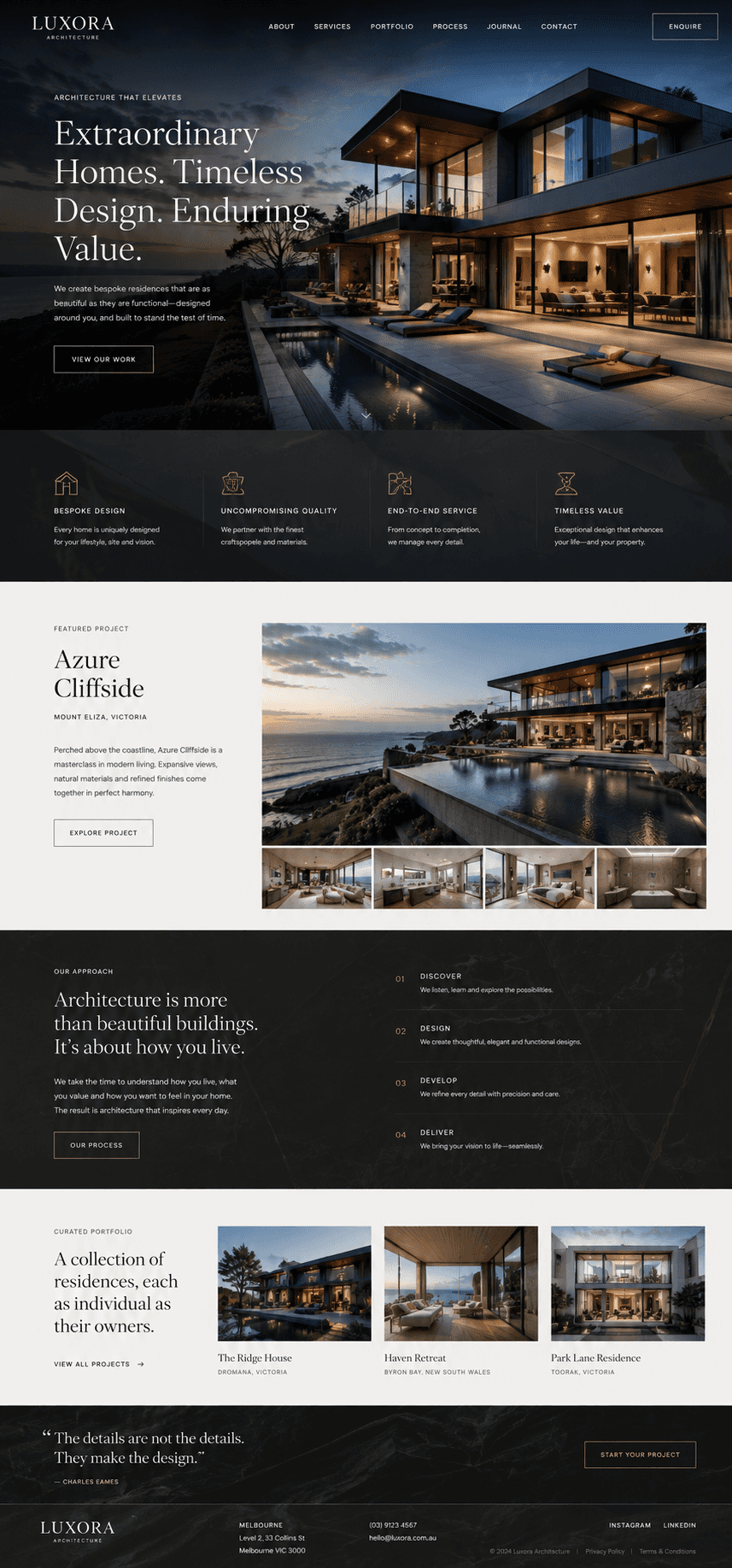 Architecture brochure website example