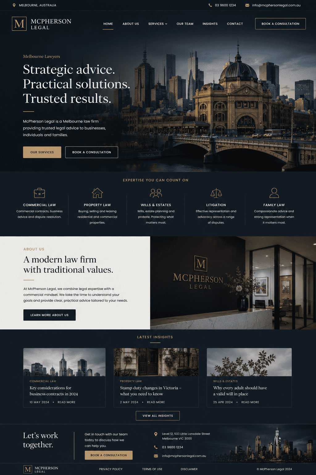 Legal services website example