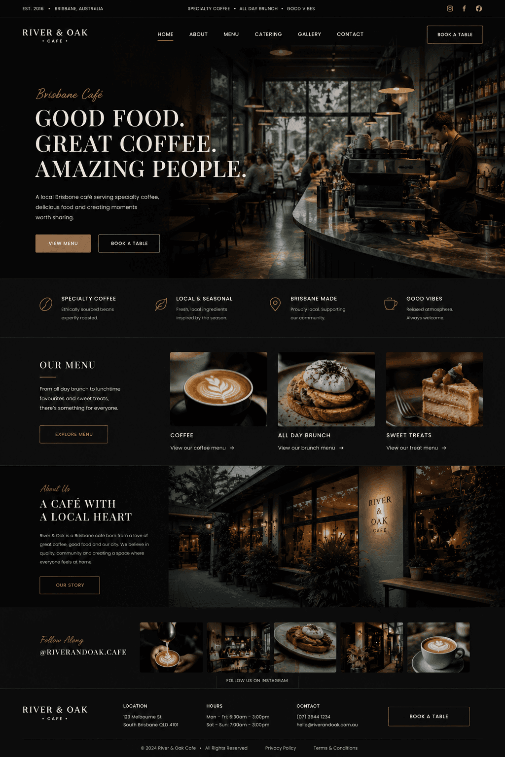 Hospitality landing page website example