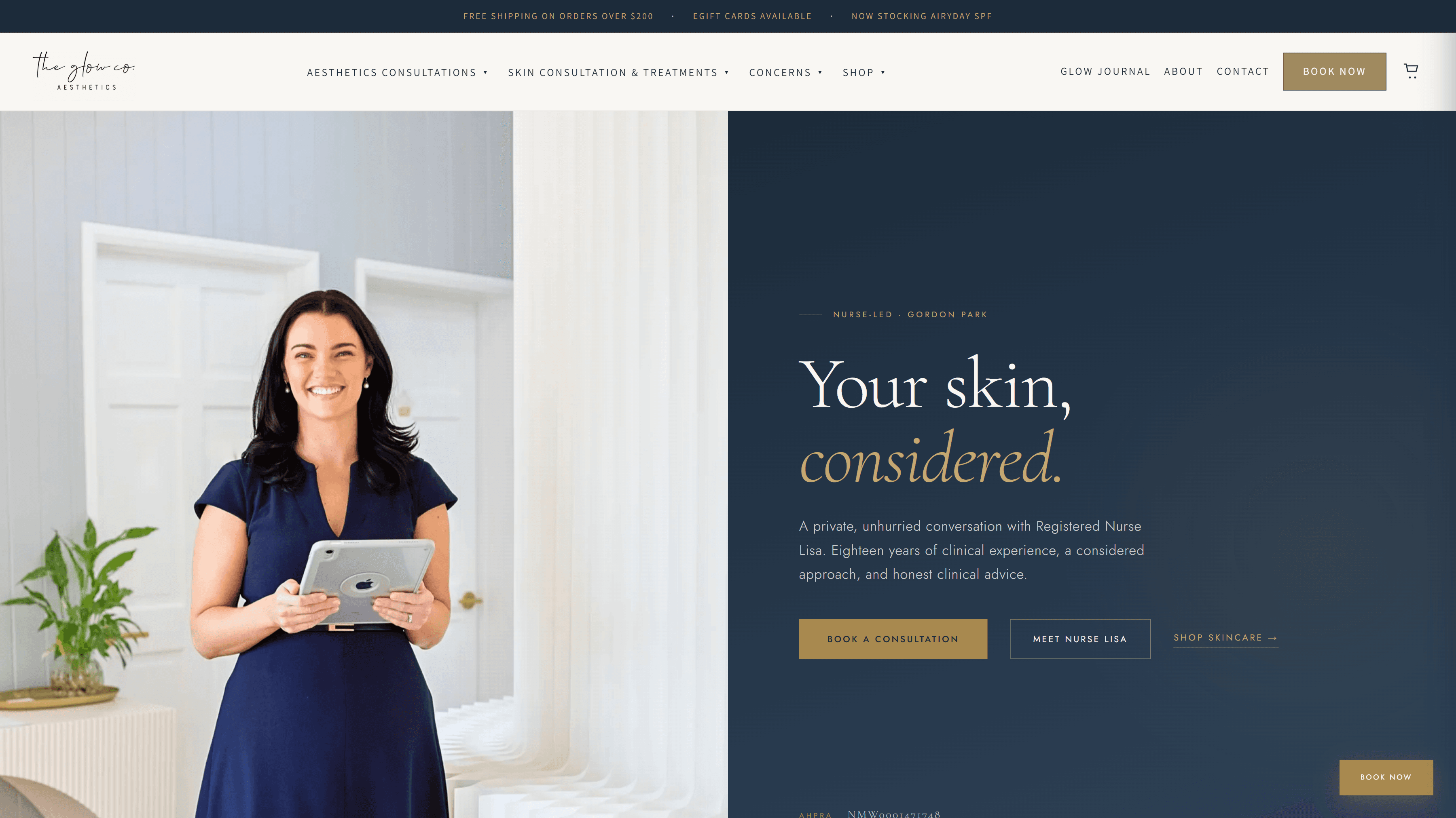 The Glow Co Aesthetics — homepage hero