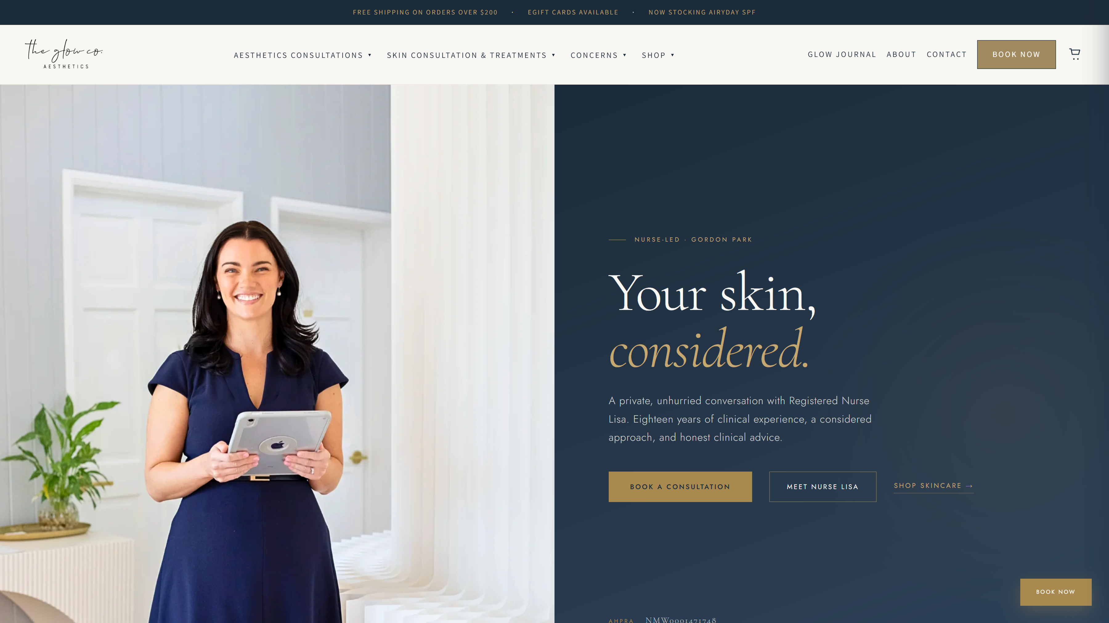 The Glow Co Aesthetics — homepage hero